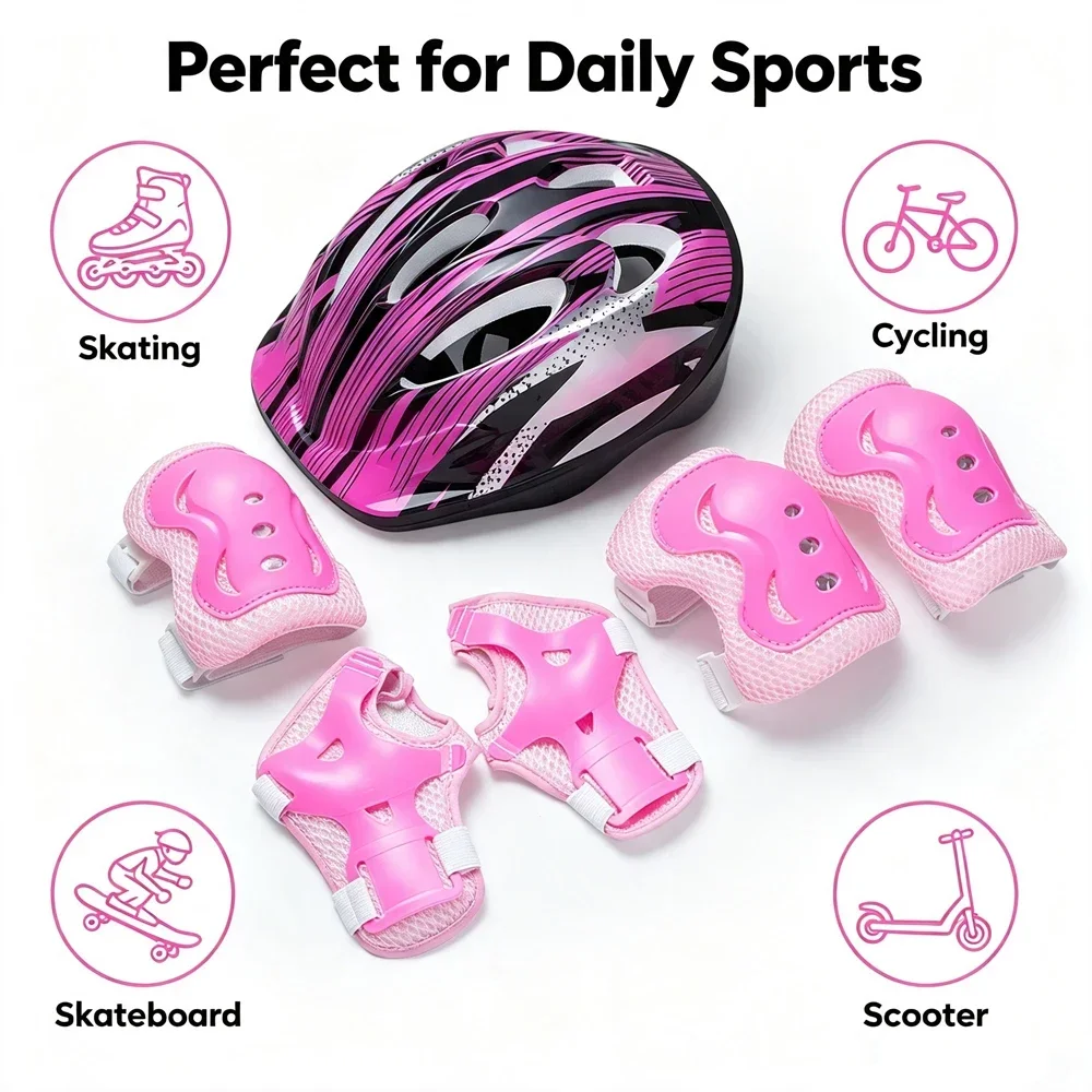 Scooter Helmet Set - 7 Parçalı Ayarlanabilir Çocuk Koruyucu Ekipman