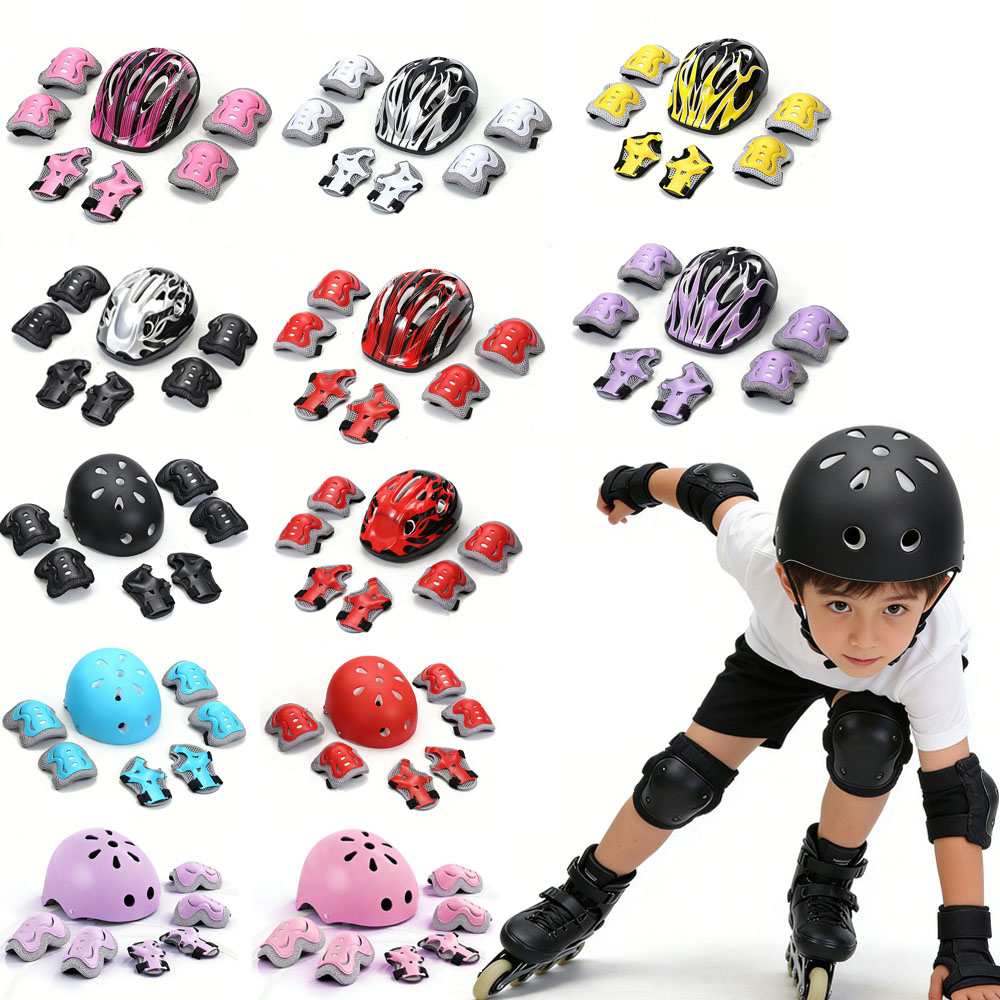 Scooter Helmet Set - Çocuklar İçin Paten Koruyucu Ekipman Seti,