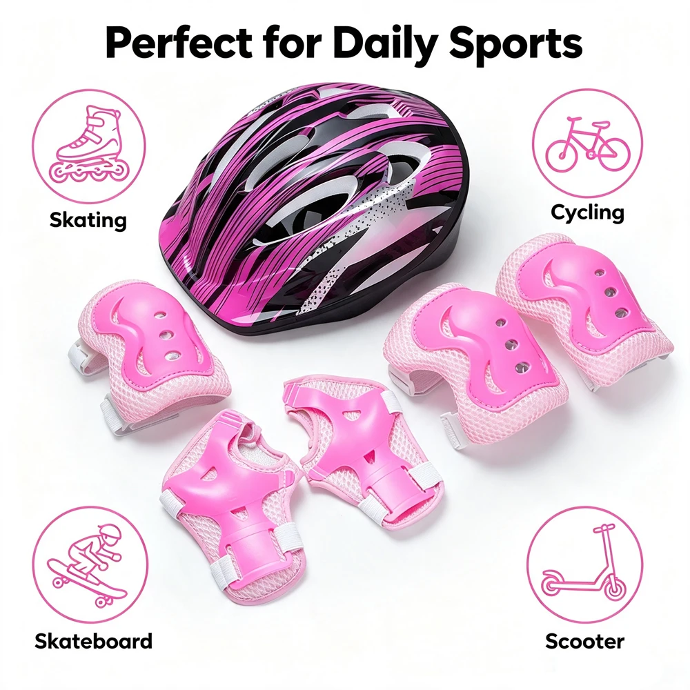 Scooter Helmet Set - 3-15 yaş arası erkek ve kız